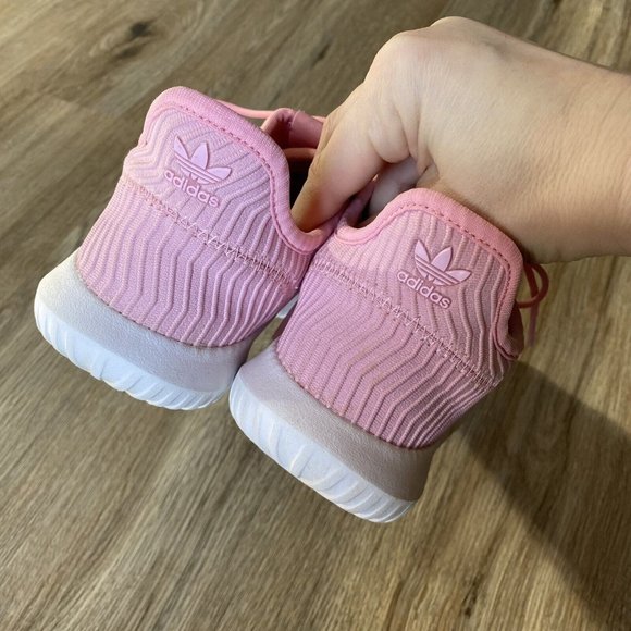 Adidas Originals Tubular Shadow Pink White Girl’s Sneakers Shoes B37125 Size 3 - Picture 8 of 9